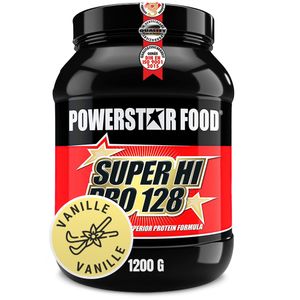 Powerstar SUPER HI PRO 128 | Mehrkomponenten Protein-Pulver 1,2kg | Höchste Biologische Wertigkeit | Protein-Shake zum Muskelaufbau | Vanilla