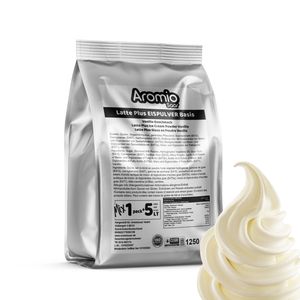 Aromio Latte Plus Vanille Soft Eis Pulver 1250g – Profi-Qualität für Eismaschinen – Cremiges Vanille Softeis mit Milchzubereitung