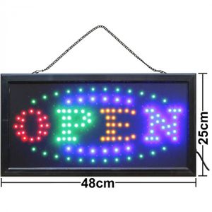 LED Schild OPEN 2 I Ladenschild international Bunt Leuchtschilder