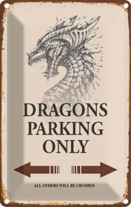 vianmo Blechschild 20x30 cm gewölbt Hinweis Dragons parking only