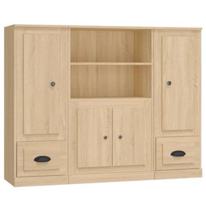 vidaXL Highboards 3 szt. materiał drewnopochodny dąb sonoma
