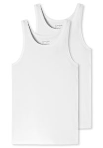 Schiesser 2er-Pack - 95/5 - Organic Cotton Unterhemd / Tanktop Tiefer Rundhalsausschnitt, Perfekter Sitz, Elastische Single-Jersey Qualität