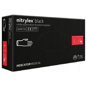 Nitrilové rukavice černé Jednorázové rukavice Nitrilové mechanické rukavice 100 ks (velikost L)