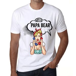 Herren Grafik T-Shirt Hallo Papa Bär – Hello Papa Bear – Öko-Verantwortlich Vintage Jahrgang Kurzarm Lustige Druck Geburtstag Geschenk Mann