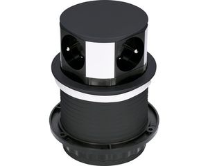 Zásuvka vysúvacia čierna 1,5m/4 SOLIGHT PP100-B