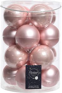 Weihnachtskugeln Glas 8cm 16 Stück - Rosa