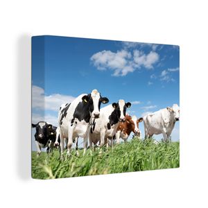 OneMillionCanvasses® - Maľba na plátne - Obraz na plátne Nástenná maľba na plátne - Kravy - vidiek - pastviny - príroda - zvieratá - 40x30cm -