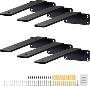 Držáky polic VEVOR, 160 x 100 x 45 mm, 6 kusů, robustní plovoucí podpěry polic, držáky pro police, matně černé L držáky o tloušťce 5 mm, ocelové držáky polic s nosností 72,6 kg Držáky polic VEVOR, 160 x 100 x 45 mm, 6 kusů, robustní plovoucí podpěry polic, držáky pro police, matně černé L držáky o tloušťce 5 mm, ocelové držáky polic s nosností 72,6 kg