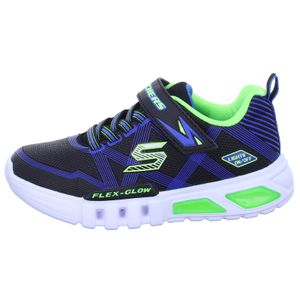 Skechers Flex Glow 90542L Jungs, Sneaker, Blue/Lime, Synthetik, NEU - Kinderschuhe Teens Jungs Gr. 25 - 42, Schwarz