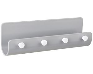 Vešiak na kľúče 215x70 mm, plast sivý samolepiaci