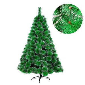 XMTECH Künstlicher Weihnachtsbaum 210 cm mit Schnee & Metallständer, Weihnachten Weihnachtsdeko Tannenbaum Christbaum PVC Grün