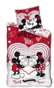 Disney bettbezug Mickey & Minnie 140 x 200 cm Polyester rot