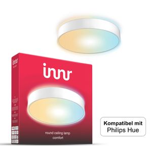 Innr Smart LED Round Ceiling Light Comfort, Deckenleuchte, kompatibel mit Philips Hue*, Google & Alexa (Bridge erforderlich) 40cm, 2200K - 5000K, dimmbar, abstimmbares weißes Licht, RCL 240 T