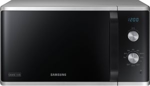 Samsung MG23K3614AS, Arbeitsplatte, Grill-Mikrowelle, 23 l, 800 W, Drehregler, Schwarz, Silber
