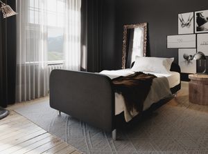 Jednolôžková posteľ s kovovými nôžkami HENRYK COMFORT 3 - 90x200, antracitová