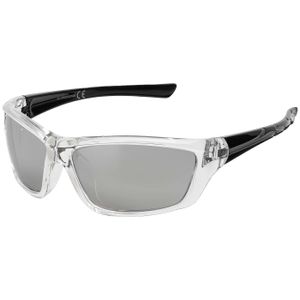 Unisex Sonnenbrille 80er Fahrradbrille Sport Brille Retro verspiegelt Schwarz-Silber