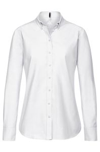 Greiff Corporate Wear CASUAL Damen Bluse Langarm Button-Down-Kragen Regular Fit Baumwollmix ® Pflegeleicht Weiß 38