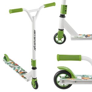 ArtSport Stunt Scooter Hawaiana - Trick Roller für Kinder & Jugendliche - 360° Lenker, 100 mm Alu Räder - Tretroller Weiß Grün
