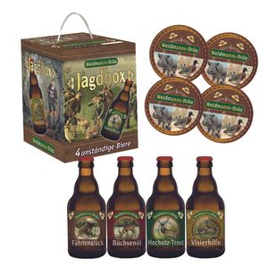 4er Bierwürfel Jagd mit 4 Sammler-Bierdeckel