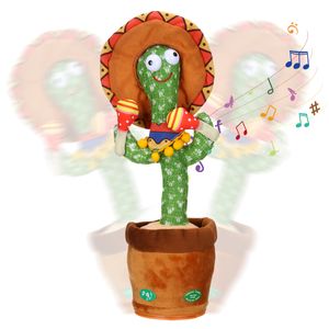 KIMBOSMART Sprechender Plüsch-Spielzeug 120 Lieder Lernen Zu Sprechen Tanzender Kaktus Geschenke für Kinder
