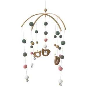 Babybett Mobile Bett Wind Holzglocke Rassel Nordischen Stil Perlen Glockenspiel für Kinderzimmer Hängen Neugeborene Geschenke Kinderzimmer Nachbildung Farbe Vögel
