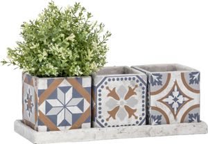 Esschert Design | Pflanzkübel Set - 3 Stück - Vintage Beton - Mediterraner Stil - Dekorativ und Praktisch