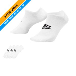 NIKE Socken - Farbe: 3 Paar Weiß Sneaker Socken - Größe: 38-42