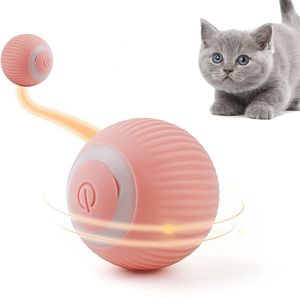 Interaktives Katzenspielzeug Ball Smart Automatic Toys Rolling USB Charging Elektrischer Katzenball (Rosa)