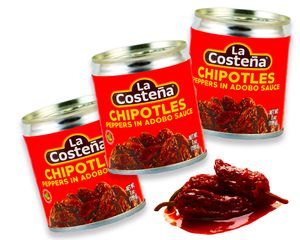 Chipotle Chili in Adobo Sauce - Chipotle in Adobo von La Costena (Pack von 3) je 199 gr