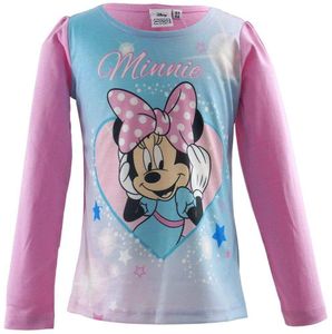 Disney Minnie Mouse Mädchen Langarmshirt, rosa Gr. 128