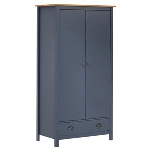 vidaXL Kleiderschrank mit 2 Türen Hill Grau 89x50x170 cm Kiefernholz - Kleiderschrank - Kleiderschränke - Schrank - Schränke