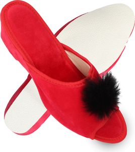 filsko® Latina - Hausschuhe Damen Sommer schick Samt weiches Fell mit Absatz