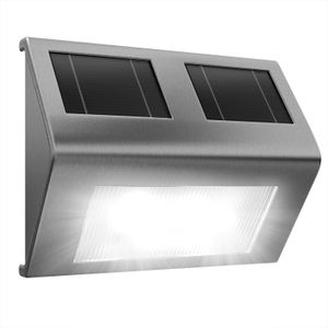 MONZANA® LED Solarlampe Außen Wasserdicht IP65 Edelstahl Dämmerungssensor Wandleuchte Solarleuchte Gartenleuchte Außenlampe