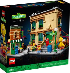 LEGO 21324 Ideas 123 Sesame Street Bauset für Erwachsene mit Figuren von Krümelmonster, Elmo, Bert, Ernie und Bibo