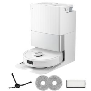 Roborock Qrevo Master 10.000 Pa Saugroboter, All-in-One-Dock, AI-Hindernisvermeidung, inkl. Zubehörsatz (1x Seitenbürste, 2x Mopp, 1x Filter)Weiß