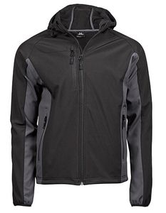 Tee Jays Pánska softshellová bunda s kapucňou 3-vrstvová softshellová bunda 9514 Multicolour Navy/Dark Grey L