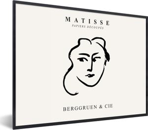 MuchoWow® Gerahmtes Poster Abstrakt - Frau - Henri Matisse - Alte Meister 40x30 cm - Poster mit Schwarzem Bilderrahmen Wandposter Rahmen Foto Bilder - Kunstposter - Wanddekorationen