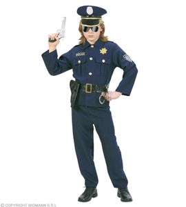 POLICAJT (kabát, nohavice, opasok s puzdrom, klobúk) veľkosť 140