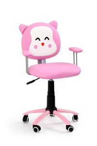HALMAR Kinderstuhl auf Rädern mit Armlehnen Kätzchen - rosa / weiß