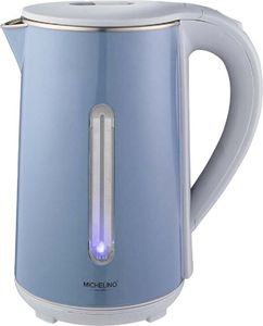 Eleganter Wasserkocher Teekocher aus Edelstahl 1,8 Liter Stilvolles Design und Hohe Leistung Blau
