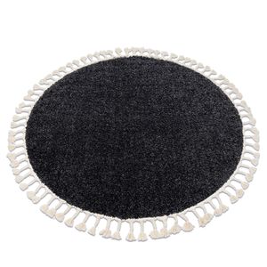 Teppich BERBER 9000 Kreis grau Franse berber marokkanisch shaggy Grau rund 120 cm