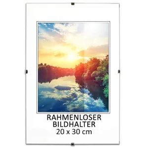 MG Design Bezrámový obrazový rám, 20 x 30 cm - s klipmi, akrylové sklo, HDF doska - na vertikálne alebo horizontálne zavesenie/postavenie