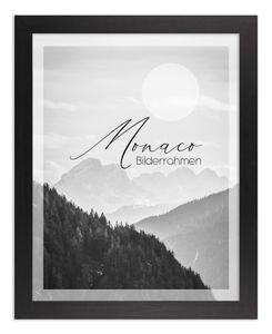 Bilderrahmen Monaco - 70x90 cm, Schwarz GemasertNachbildung, 1 mm Kunstglas klar