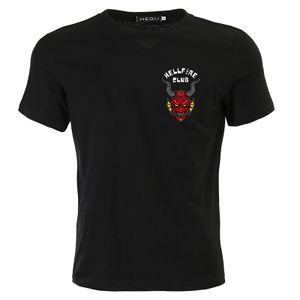 Hellfire Club Männer T-Shirt Kurzarm Shirt Größe: 4XL Uni Schwarz T-Shirt