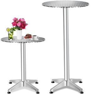tectake Aluminium Bistrotisch Ø60cm höhenverstellbar - 5,8 cm