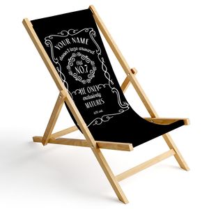 Personalisierbarer Holz-Liegestuhl Klappbar Klappliegestuhl Sonnenliege Strandstuhl Wechselbezug Motiv Whiskey [119]
