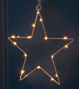 LED Fenster Silhouette Stern - 30 x 28 cm - Weihnachts Tisch Fenster Deko beleuchtet Batterie betrieben