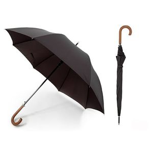 Pánský deštník s dřevěnou rukojetí, automatický UM115 (jedna velikost) (černý)
