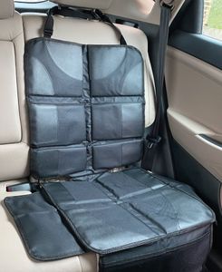 Rutschfeste und wasserabweisende Unterlage für Kindersitze mit 2 Netztaschen, ISO-Fix geeignetete Kindersitzunterlage, Anti-Rutsch Autositzschoner, hochwertig und strapazierfähig