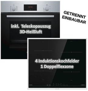 HERDSET Bosch Einbau-Backofen mit Gorenje Induktionskochfeld - autark, 60 cm, EEK A